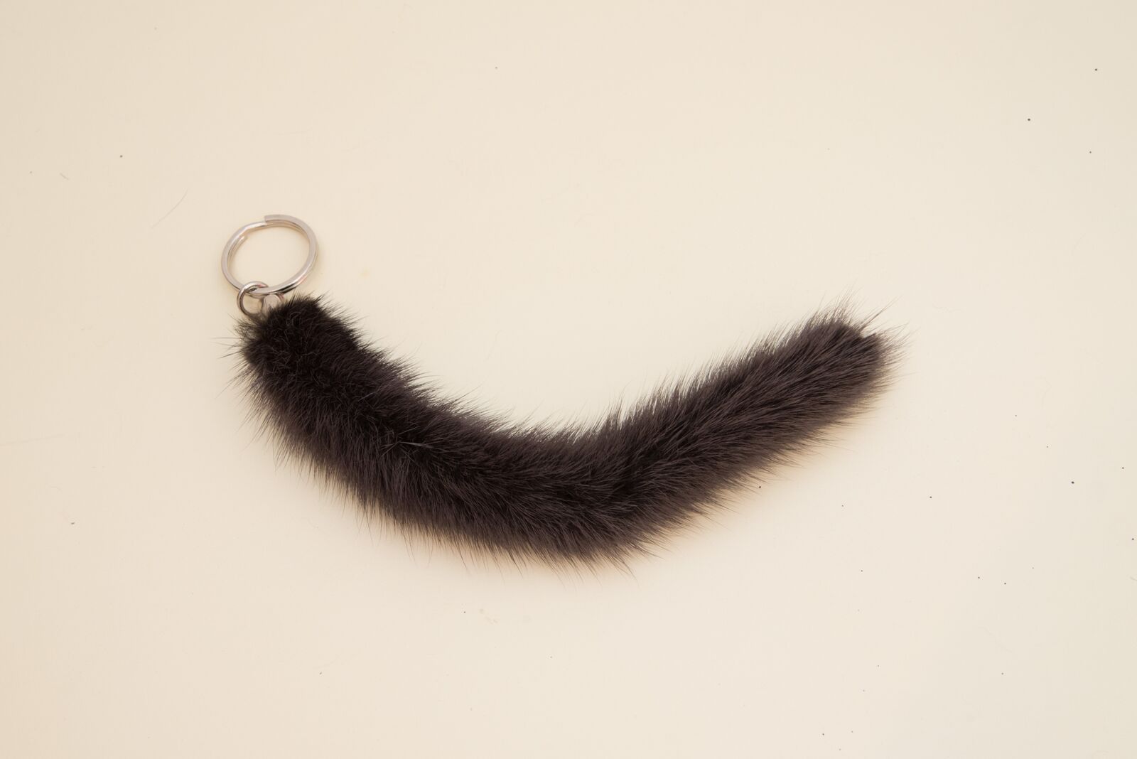 dark grey mink tail keychain