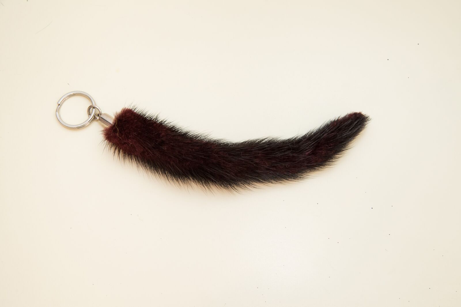 dark brown mink tail keychain