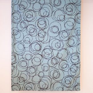 Blue and black bed runner